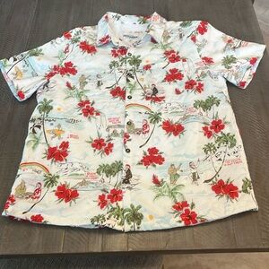 California Cowboy Men XL white Short Sleeve Button Cotton & Terry lining shirt